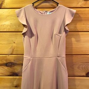 Ruffle Sleeved Rose Pink Dress